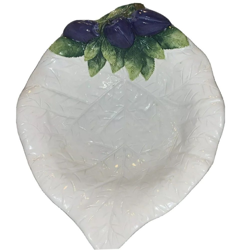 Bassano Decorato‎ Armano Made in Italy Ceramic Fig Leaf Serving Bowl 1280/32x25